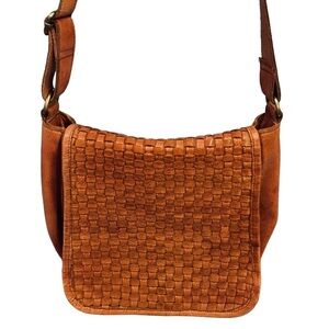 Valencia Holland woven leather crossbody bag Anthropologie